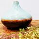 Turquoise and brown ceramic vase