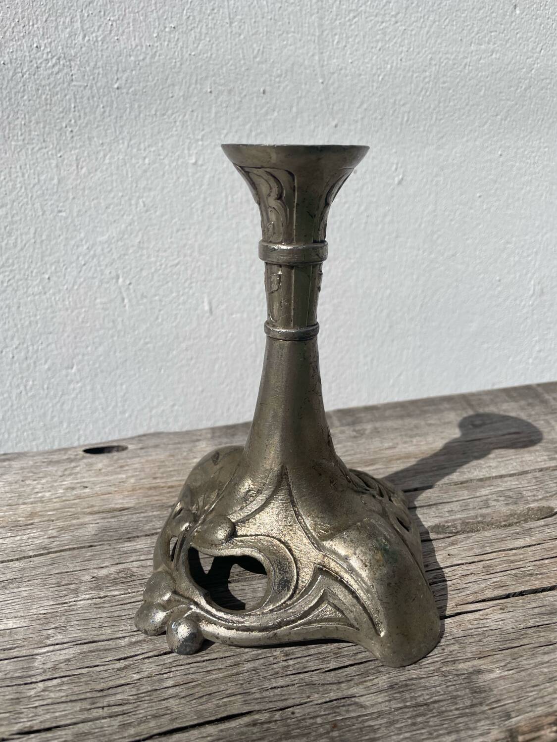 Art Nouveau silver-plated candlestick