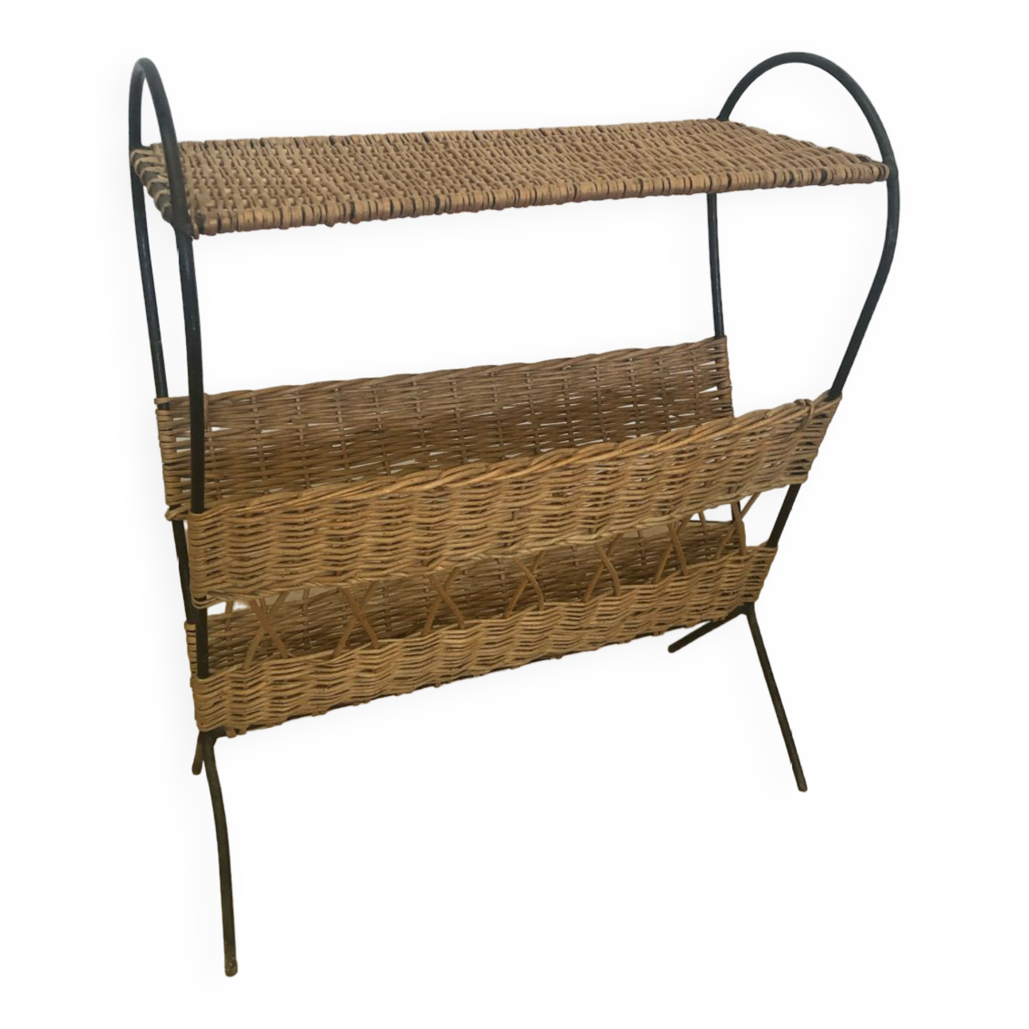 Rattan magazine rack
