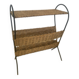 Rattan magazine rack