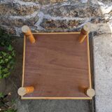 Vintage bedside table in bamboo effect wood, handcrafted in Japan style