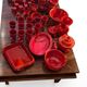 Exceptionnel service de table rouge signé Robert Picault vers 1955.