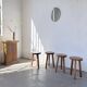 Set of 4 tripod stools from the 1950s.