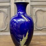 Vase with thistle by Gustave Asch, Tours blue, Sainte Radegonde