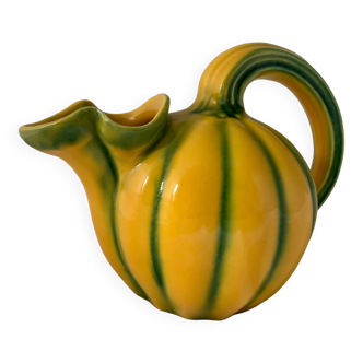 Green and yellow polychrome melon pitcher 1960