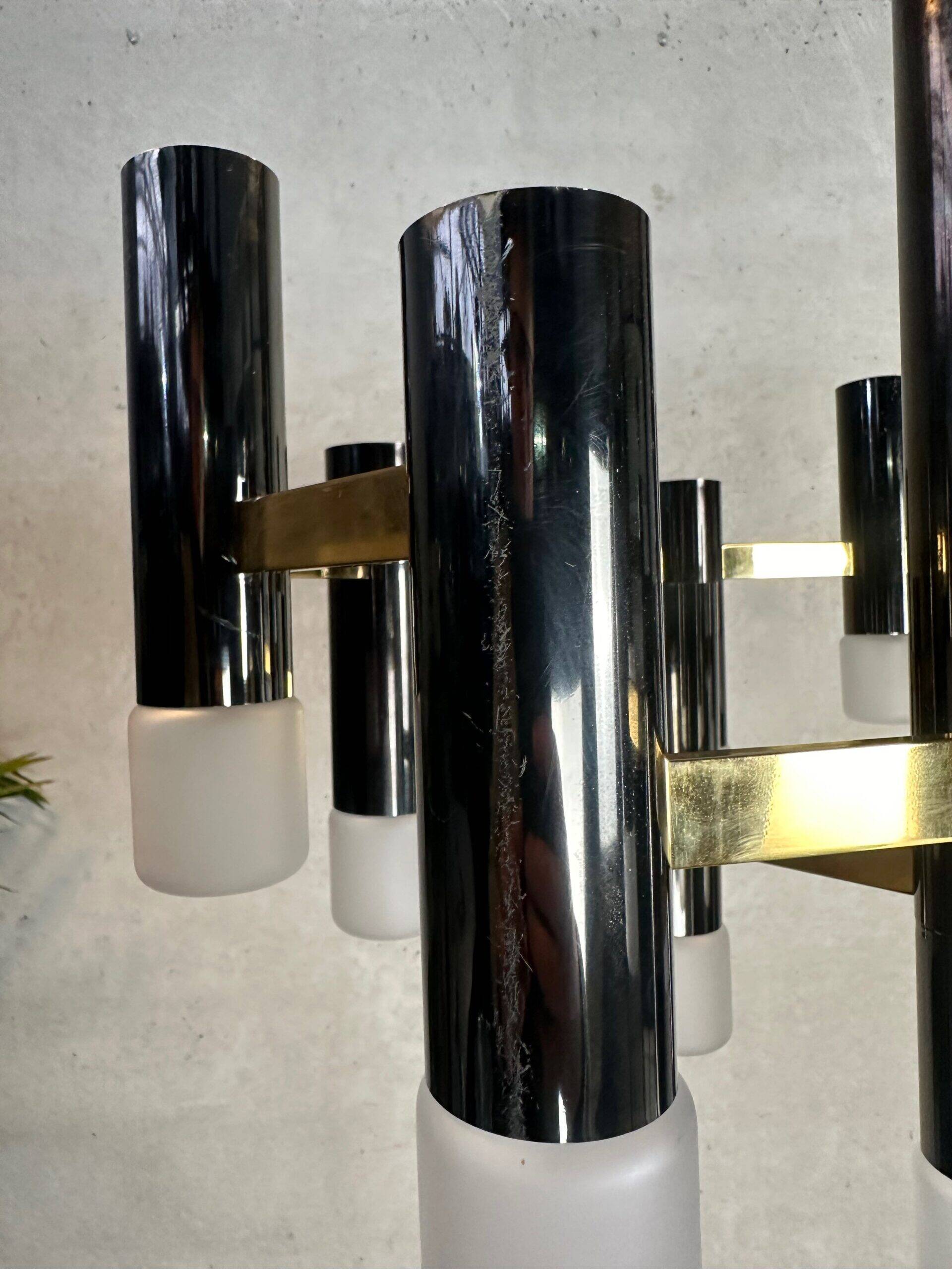 Vintage design 'hexagon' black & gold chandelier – Boulanger