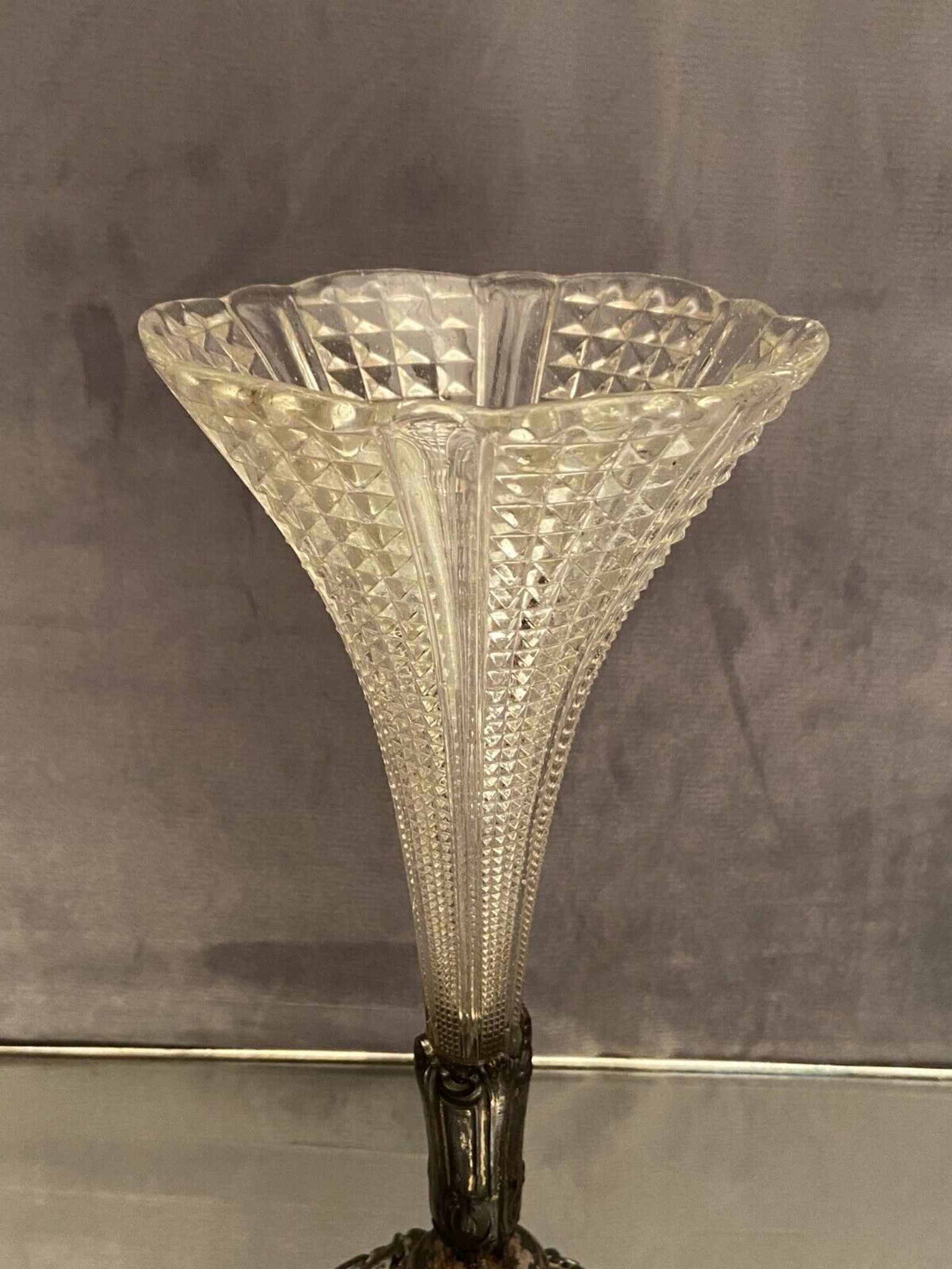 Vase bouquet cone cut crystal Baccarat Saint Louis late nineteenth early twentieth