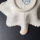 Copeland pickle dish in the shape of a leaf in blue earthenware.