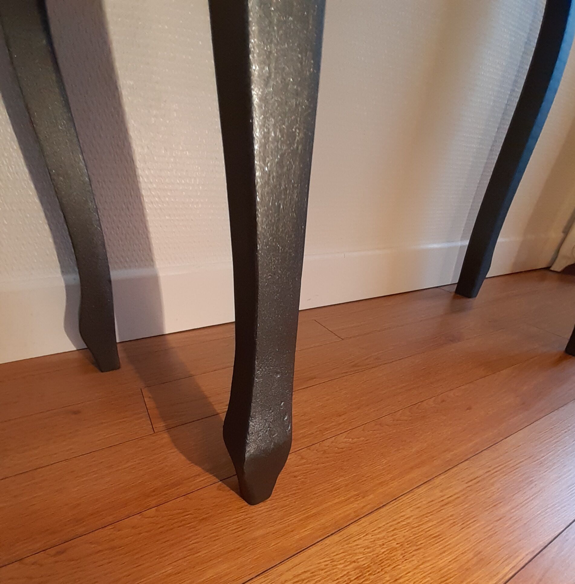 Baroque console black steel