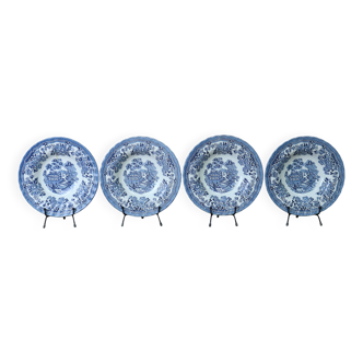 4 Tonquin and Myott English deep plates, Staffordshire blue model