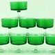 8 bottle green champagne glasses, Cavalier Luminarc France 1970