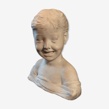 Buste d'enfant en marbre XIXème