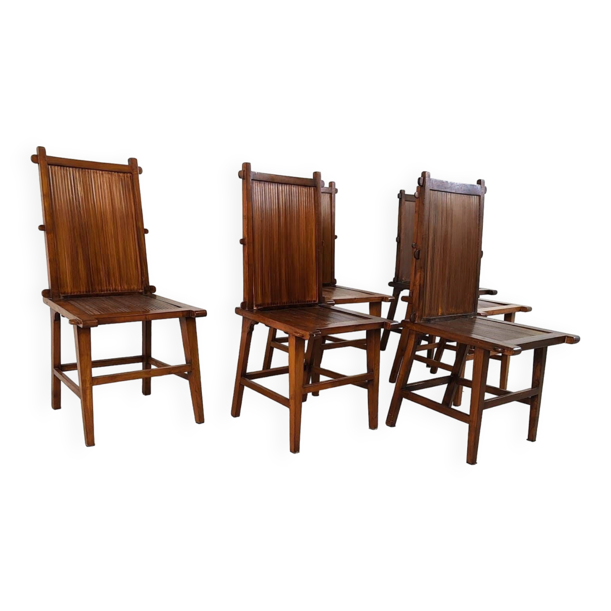Mid century bamboo dining chairs, 1960s