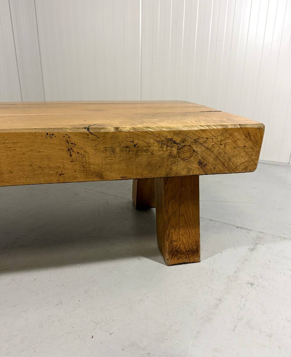 Brutalist sturdy hardwood coffee table 1960’s