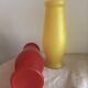 Vintage Mid-Century Modern Frosted Satin Glass Vase Pair