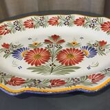 Oval serving dish Henriot Quimper floral decor