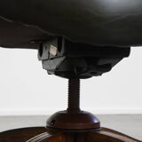 Dark Green Cowhide Leather Swivel and Tilt Chesterfield Office Chair