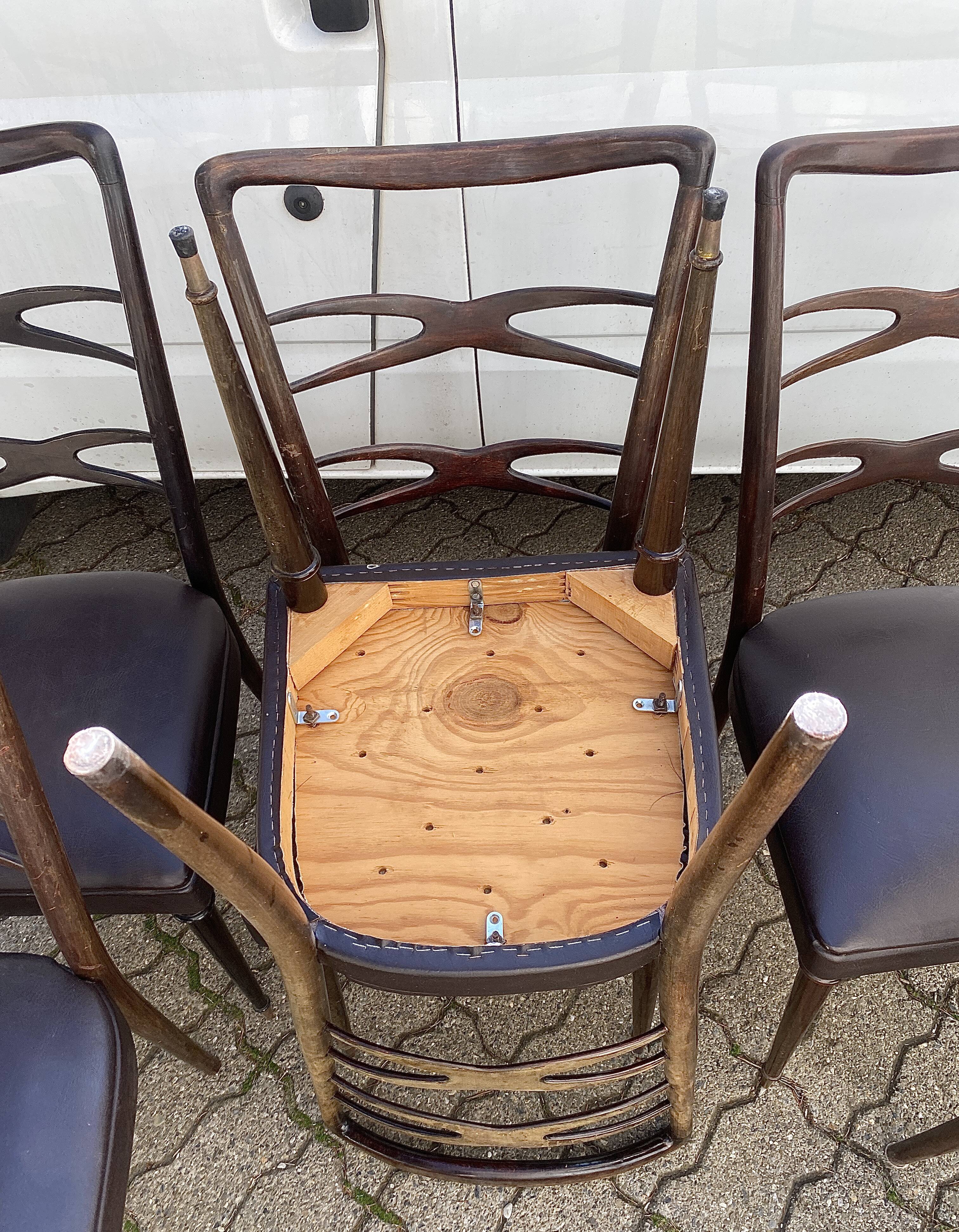 6 chairs meclchiorre bega for ponti circa 60s