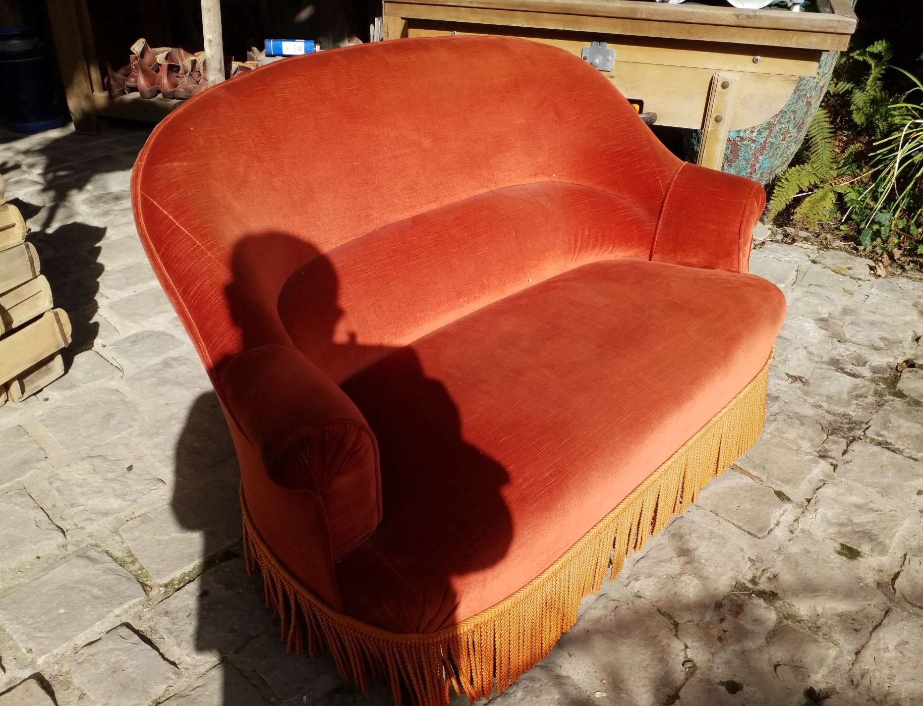 Velvet sofa