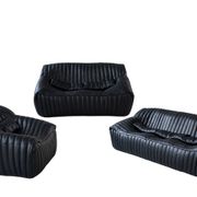 Sandra Set by Annie Hieronimus for Cinna – Black Leather Lounge Collection
