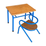 Ensemble bureau et chaise d’écolier bleu