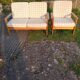 Sofa and armchair in solid pine