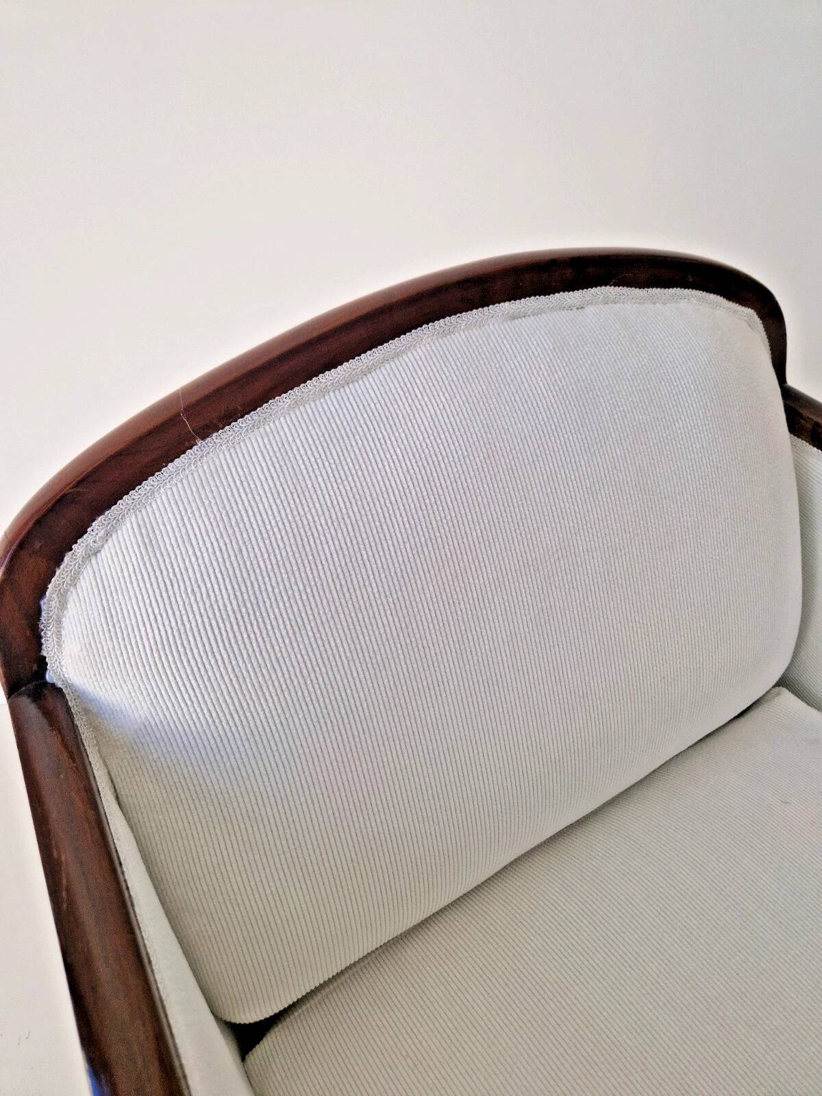 Pair of Large White Art Deco Armchairs 1950s Mid Century Modern Interior De