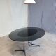 Vtg Mid Century 4 - 6 Seat Glass Aluminium Pedestal Dining Table Retro 60s 70s