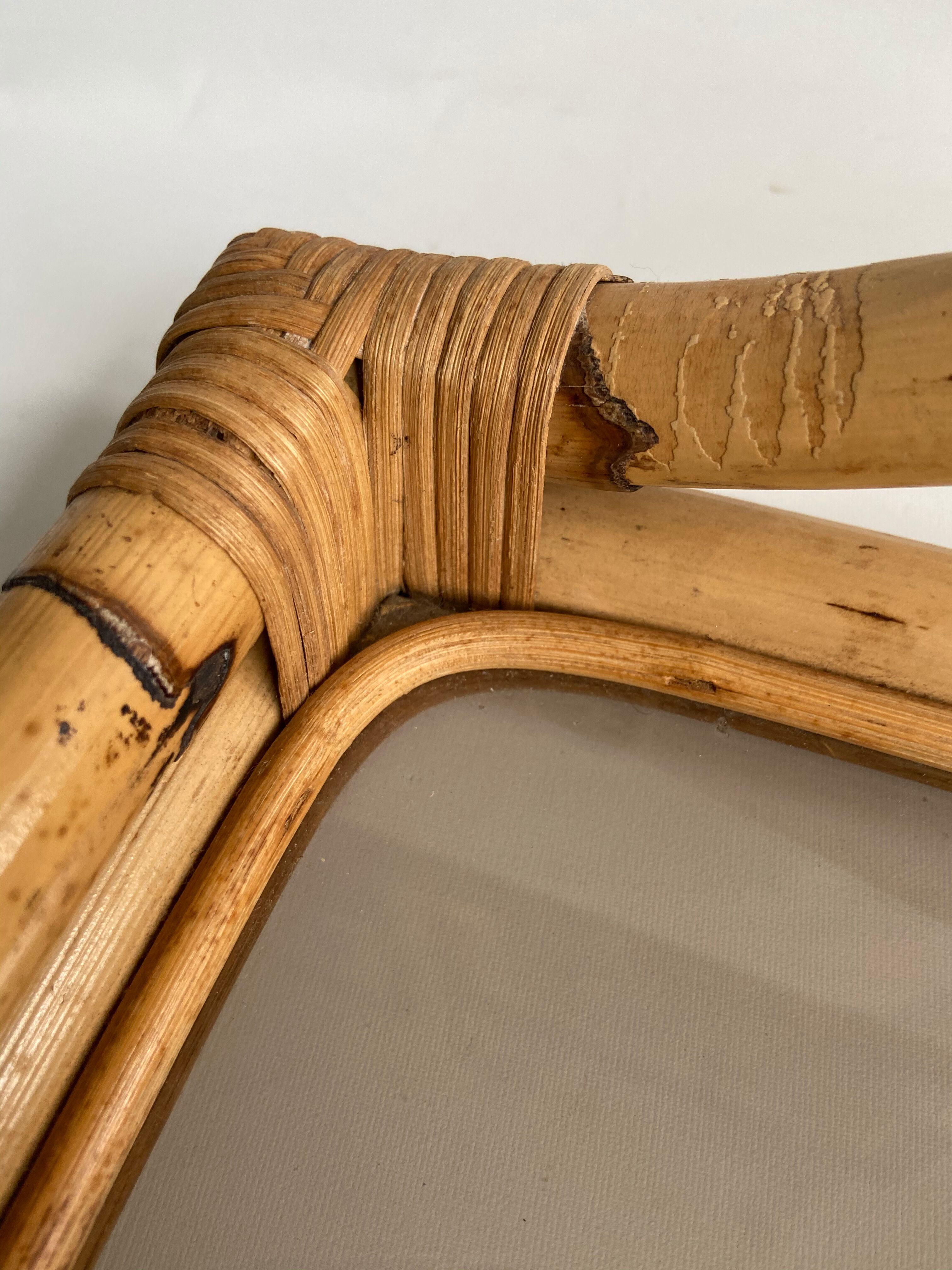 Rattan and glass tray