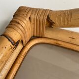 Rattan and glass tray