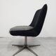 Mid-century redesigned swivel chair in velvet and faux fur.