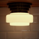 Wall ceiling support white opaline globe brass vintage