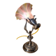 Art Nouveau nickel-plated bronze marine lamp, tri-color opaline tulip shade, 33x
