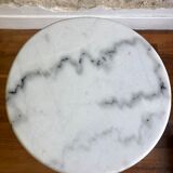 Marble and cast iron pedestal table