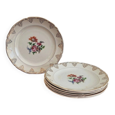 Set of 6 flat plates Saint Amand Céranord model Eve