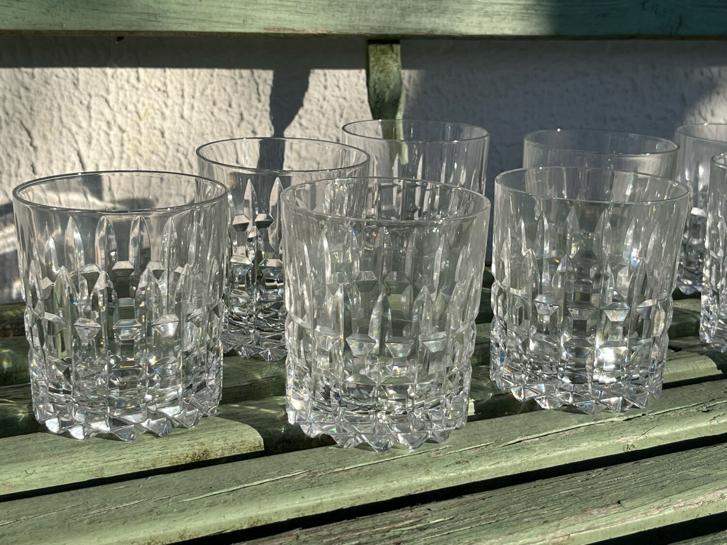 Cut crystal whisky glasses