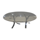 table en verre fumé et pieds en métal chromé