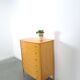 Mid-Century hoge gebogen ladekast met 6 lades