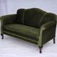 1950s, Danish 2-seater sofa, green furniture velour, ash wood legs.