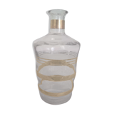 Carafe vintage en verre avec bandes dorées