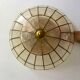 Ceiling lamp in mother-of-pearl and brass two fires 50s