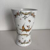 Vintage 1970 Moustiers ceramic faience vase - 26 cm