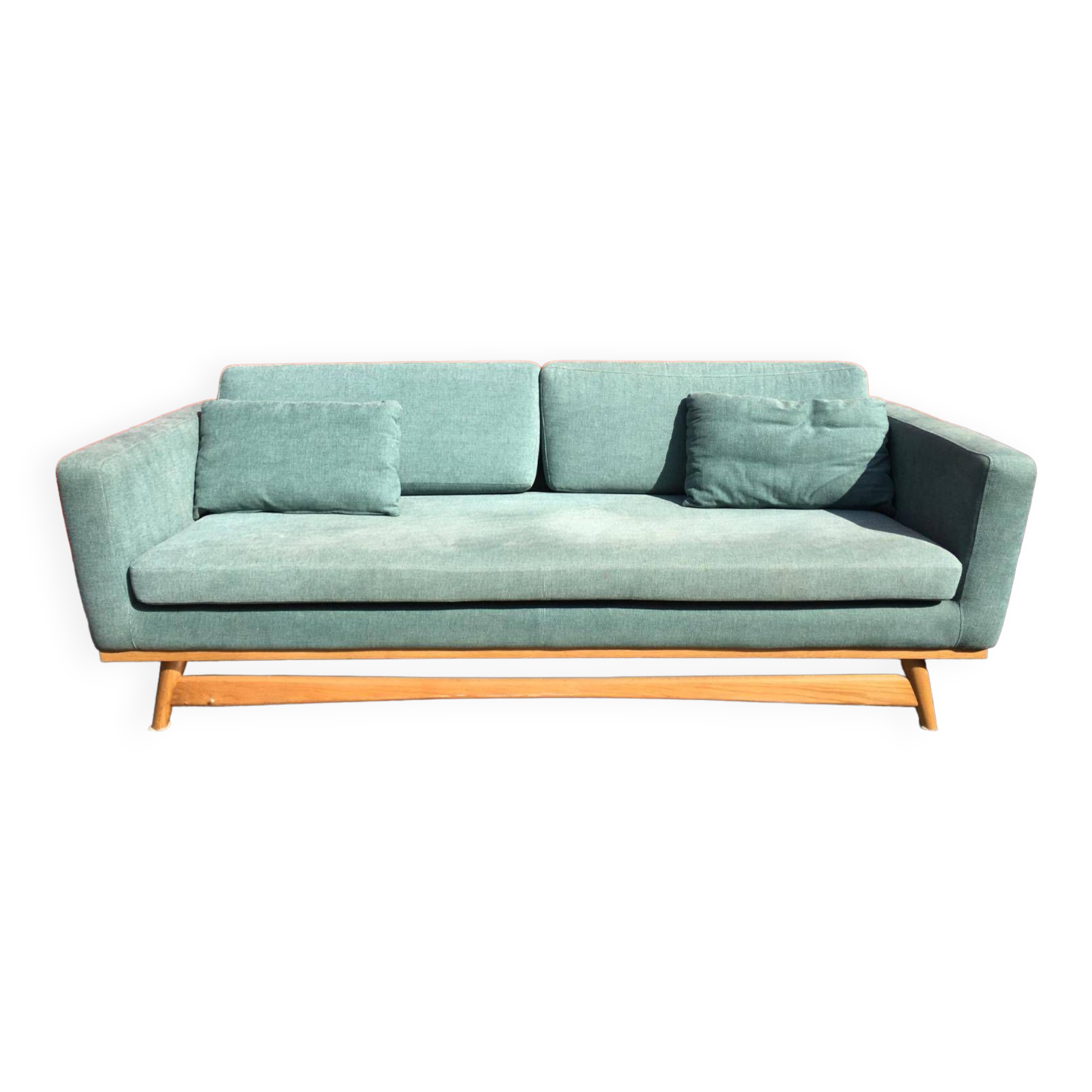 Straight sofa Indian blue fabric Red Edition