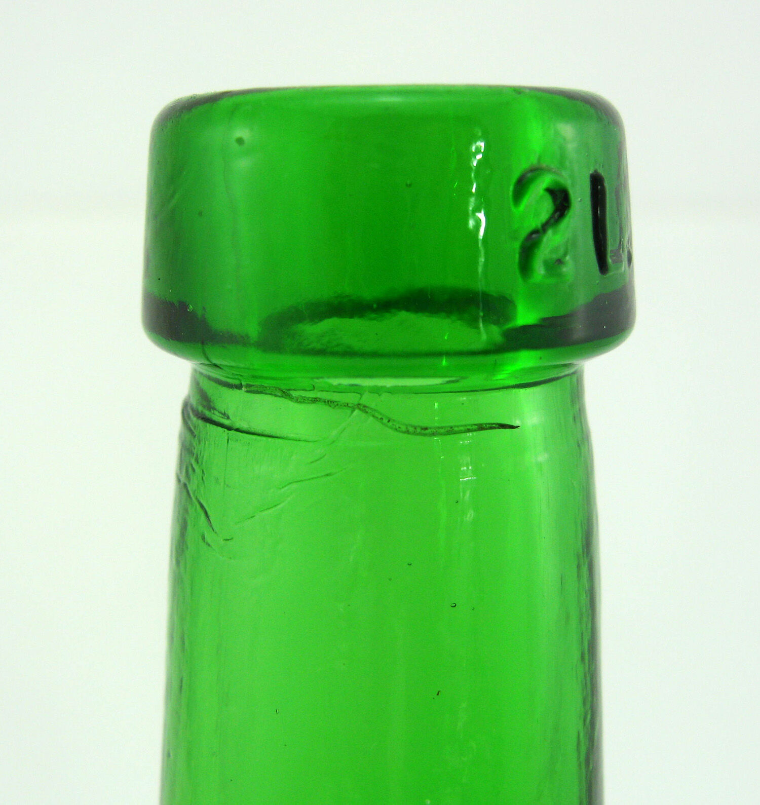 Lady-jeanne bottle-green glass canister - 2 litre capacity - vintage 70s