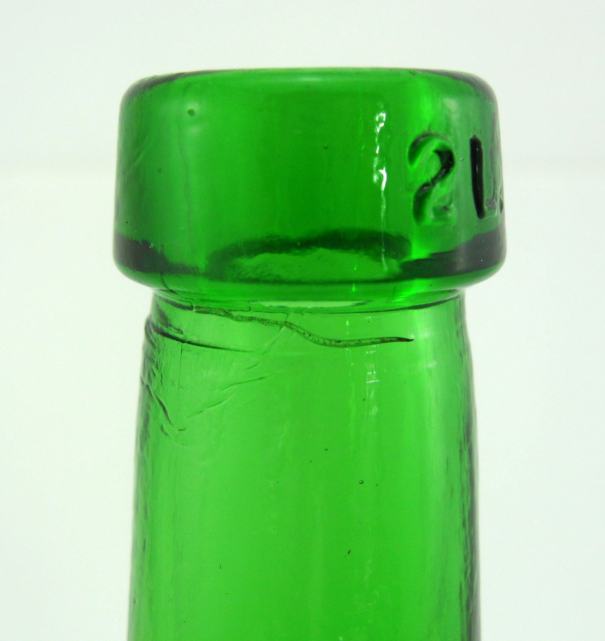 Lady-jeanne bottle-green glass canister - 2 litre capacity - vintage 70s