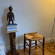 Straw seat wooden stool