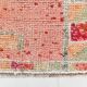 Tapis de couloir vintage à motif étoilé rouge et rose, 98 x 285 cm