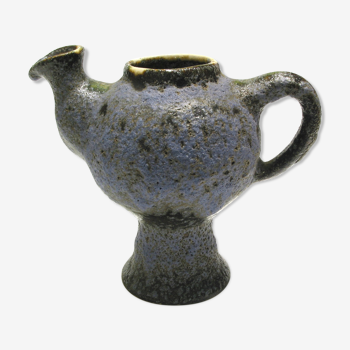 small vase 1970's blue parma by M.Van Woerden for Vest Gouda