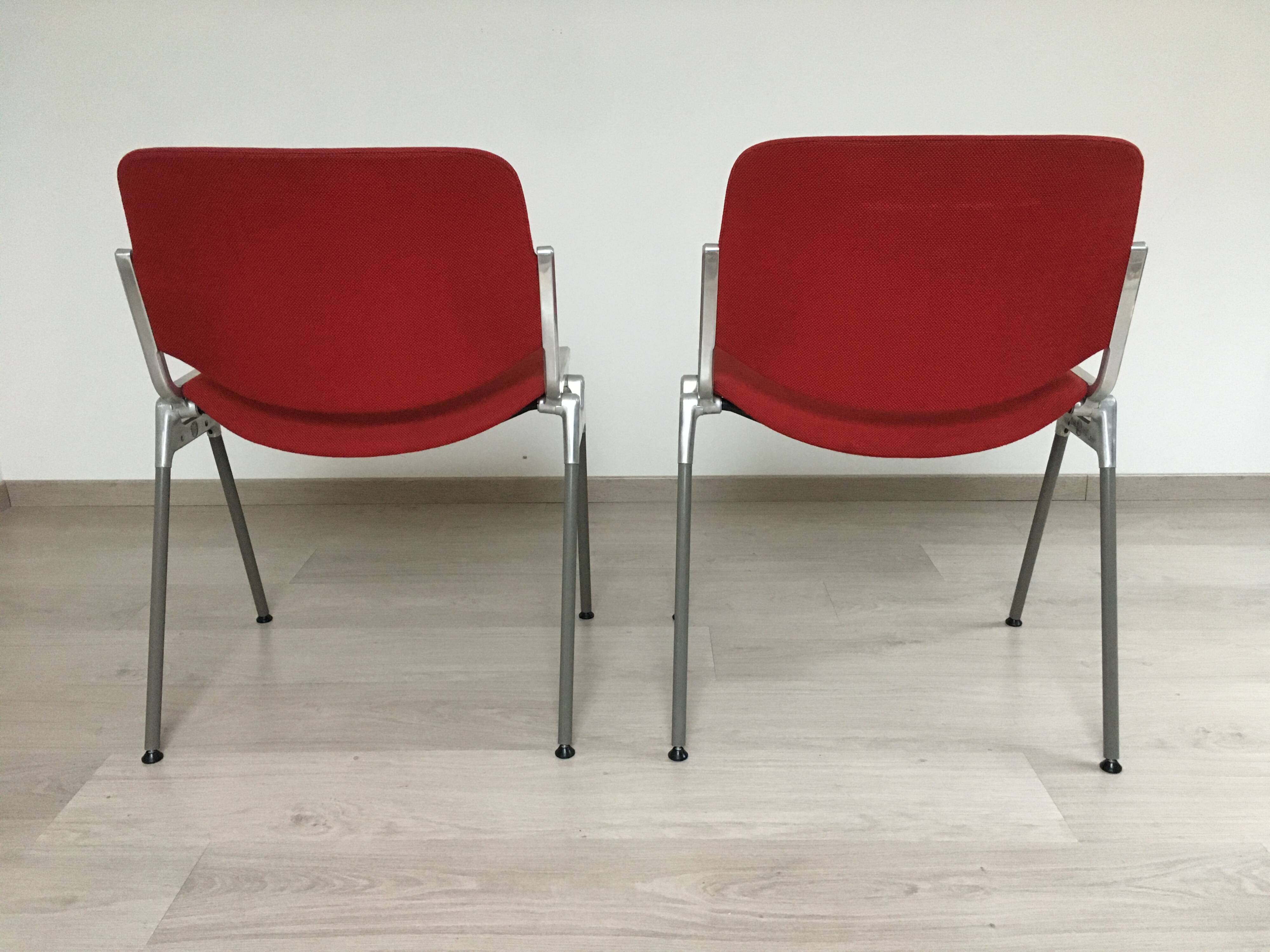 Set of 2 DSC 106 Giancarlo Piretti chairs produced by Castelli, 1970s