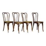 4 Thonet Mundus N°A 48 caned bistro chairs 1930